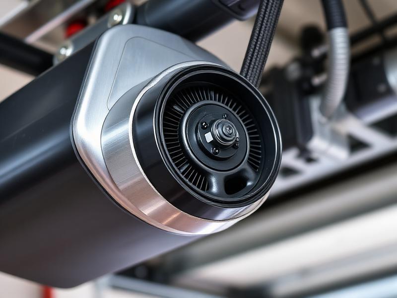Belt drive garage door opener mechanism close-up showing quality workmanship